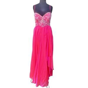 Y2K Dave & Johnny Sweatheart Fairy Asymmetric Dress 9/10 Prom Ethereal Beaded